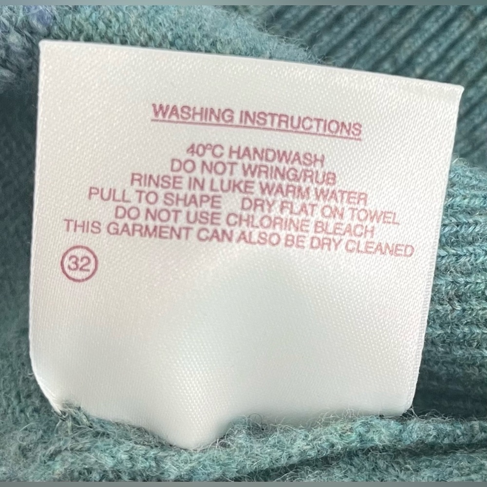 Alan Paine Green & Blue Argyle Lambswool Men's Sweater, XL - Picture 7 of 8